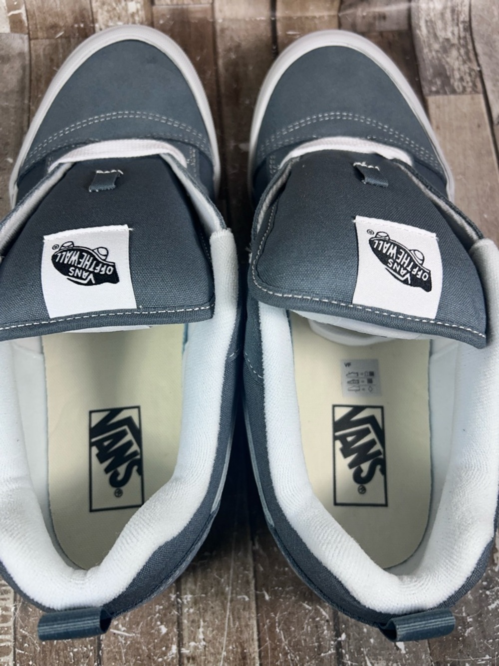 Vans Old Skool Slate Men 10 Blue Gray Canvas Sneakers with White Stripe Skate